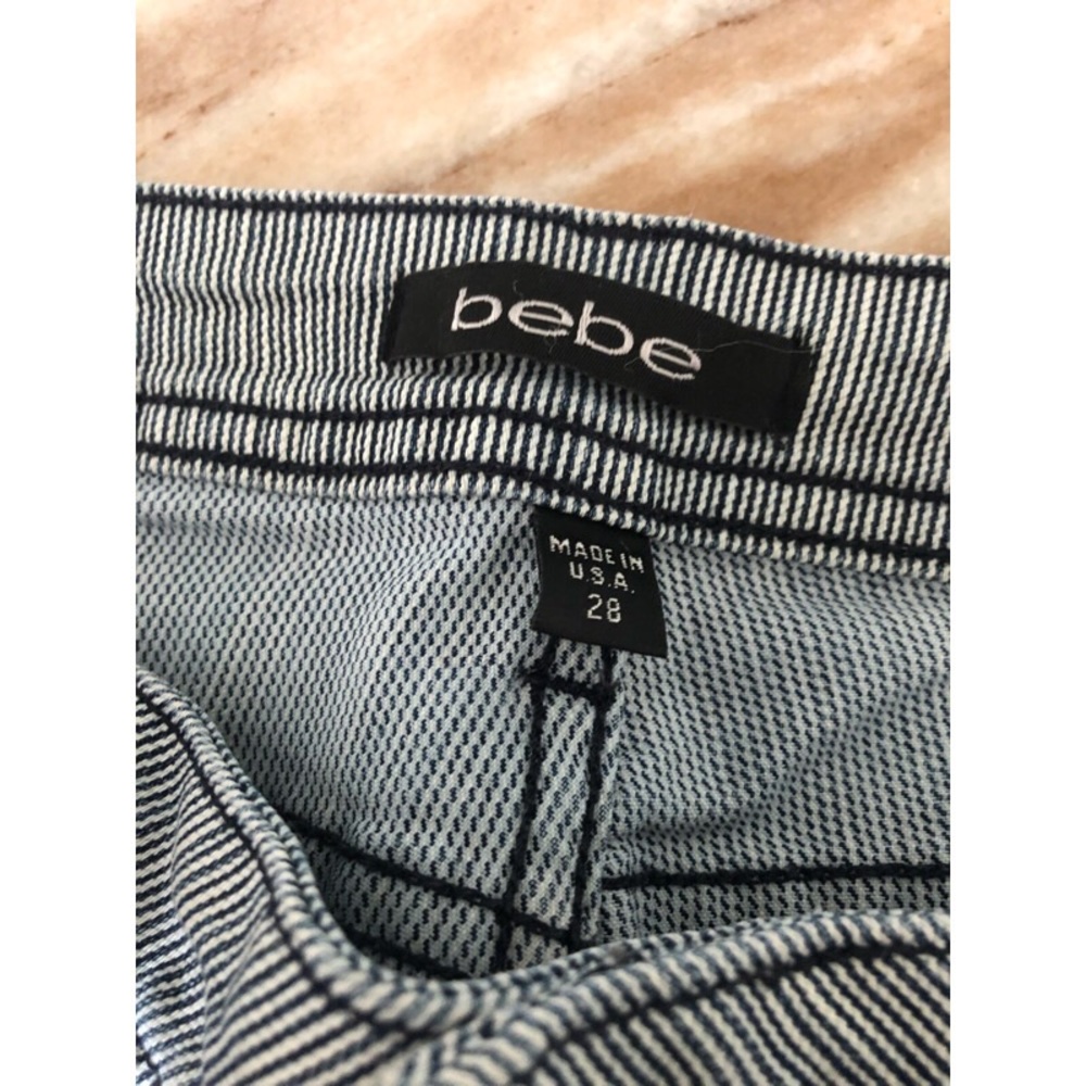 bebe Women's Striped Skinny Jeans